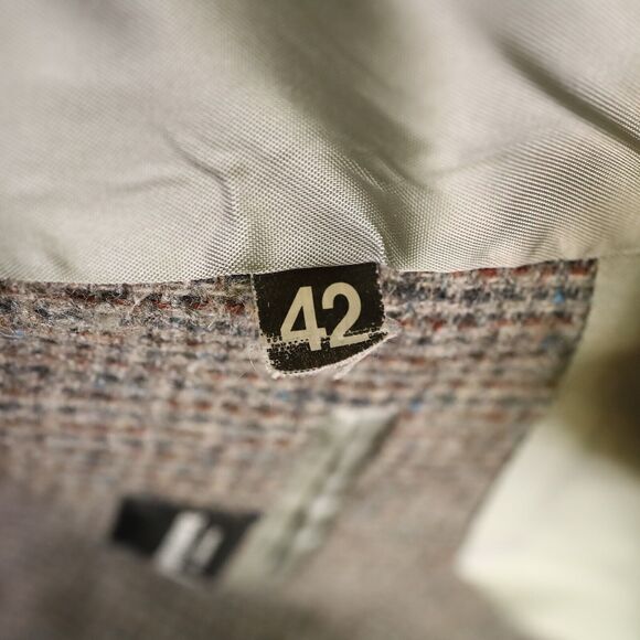 Imperial by Haggar Sport Coat Mens 42L Gray Check Wool Tweed Jacket Blazer Vtg - Picture 5 of 15